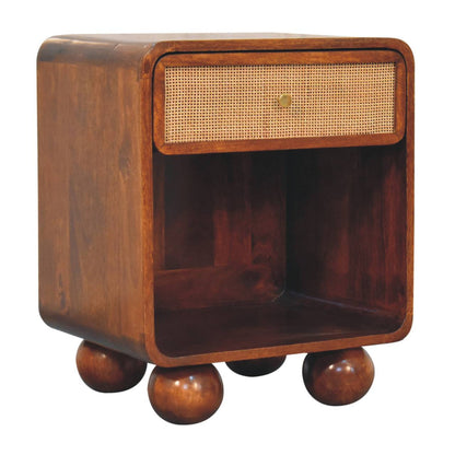 Chestnut Open Woven Bedside Table