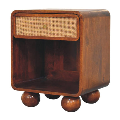 Chestnut Open Woven Bedside Table