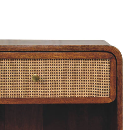 Chestnut Open Woven Bedside Table