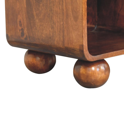 Chestnut Open Woven Bedside Table