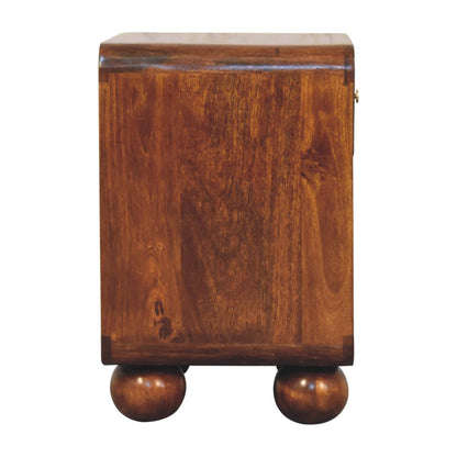 Chestnut Open Woven Bedside Table
