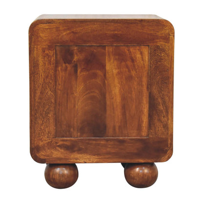 Chestnut Open Woven Bedside Table