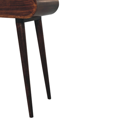 Mini California Walnut Dressing Table with Foldable Mirror