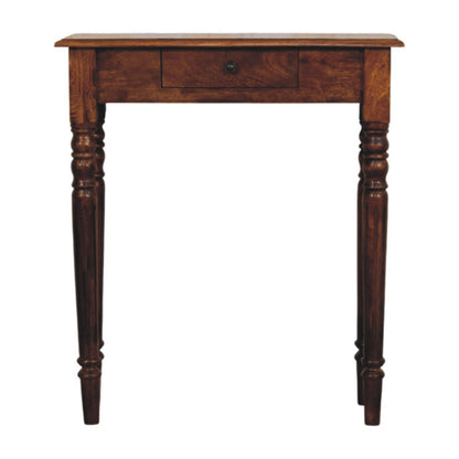 Turned Legs 1 Drawer Chestnut Console Table