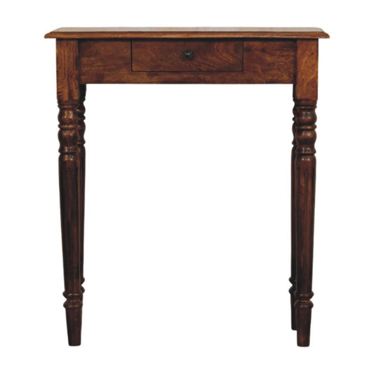 Turned Legs 1 Drawer Chestnut Console Table