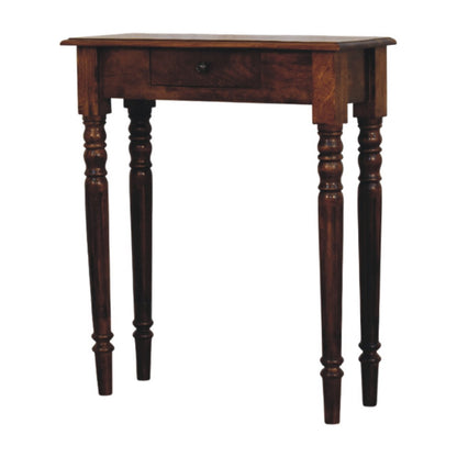 Turned Legs 1 Drawer Chestnut Console Table
