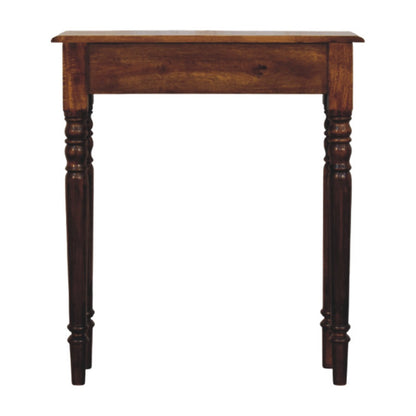 Turned Legs 1 Drawer Chestnut Console Table
