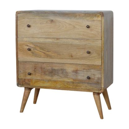 Curved Oak-ish Chest Of Drawers