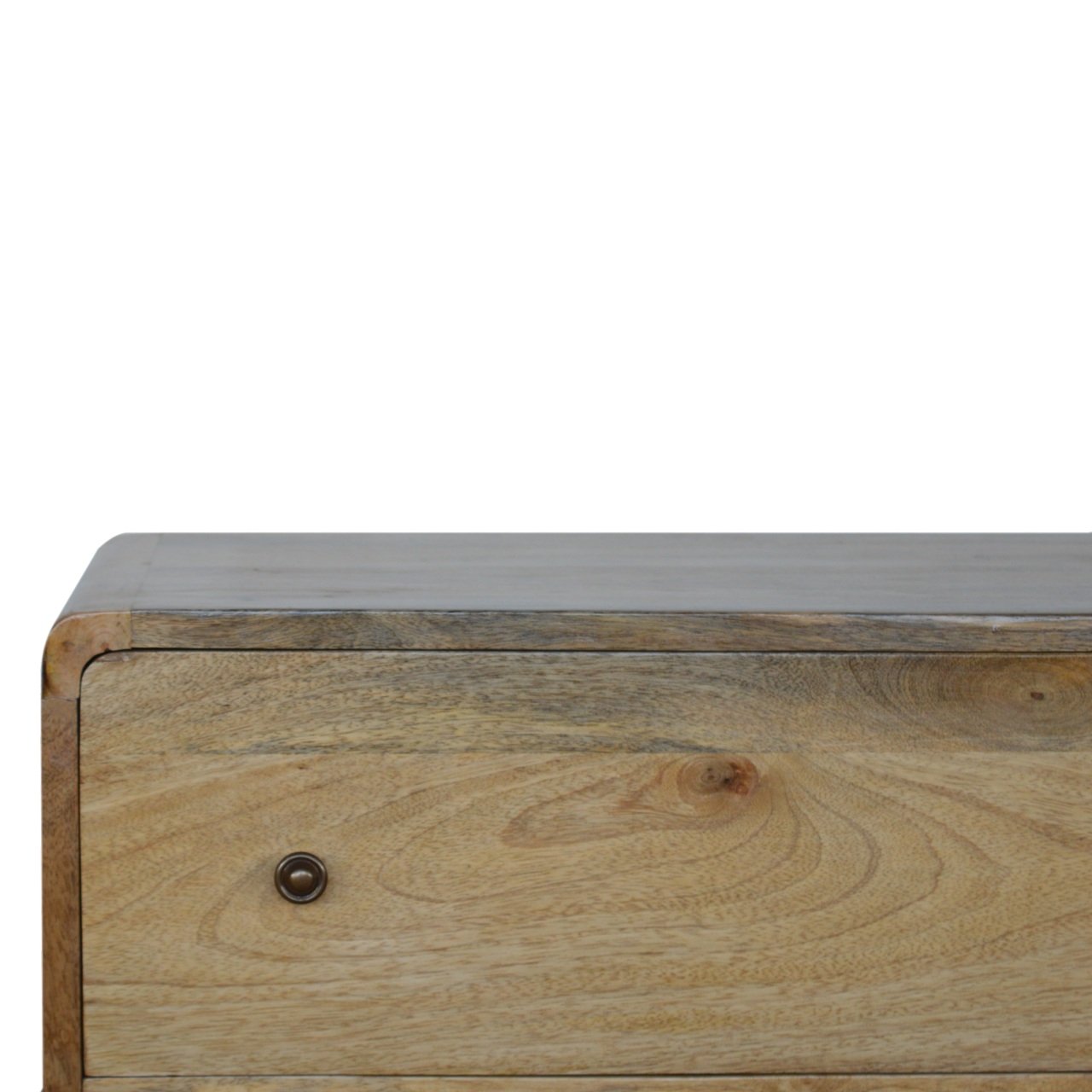 Curved Oak-ish Chest Of Drawers
