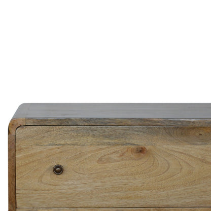 Curved Oak-ish Chest Of Drawers