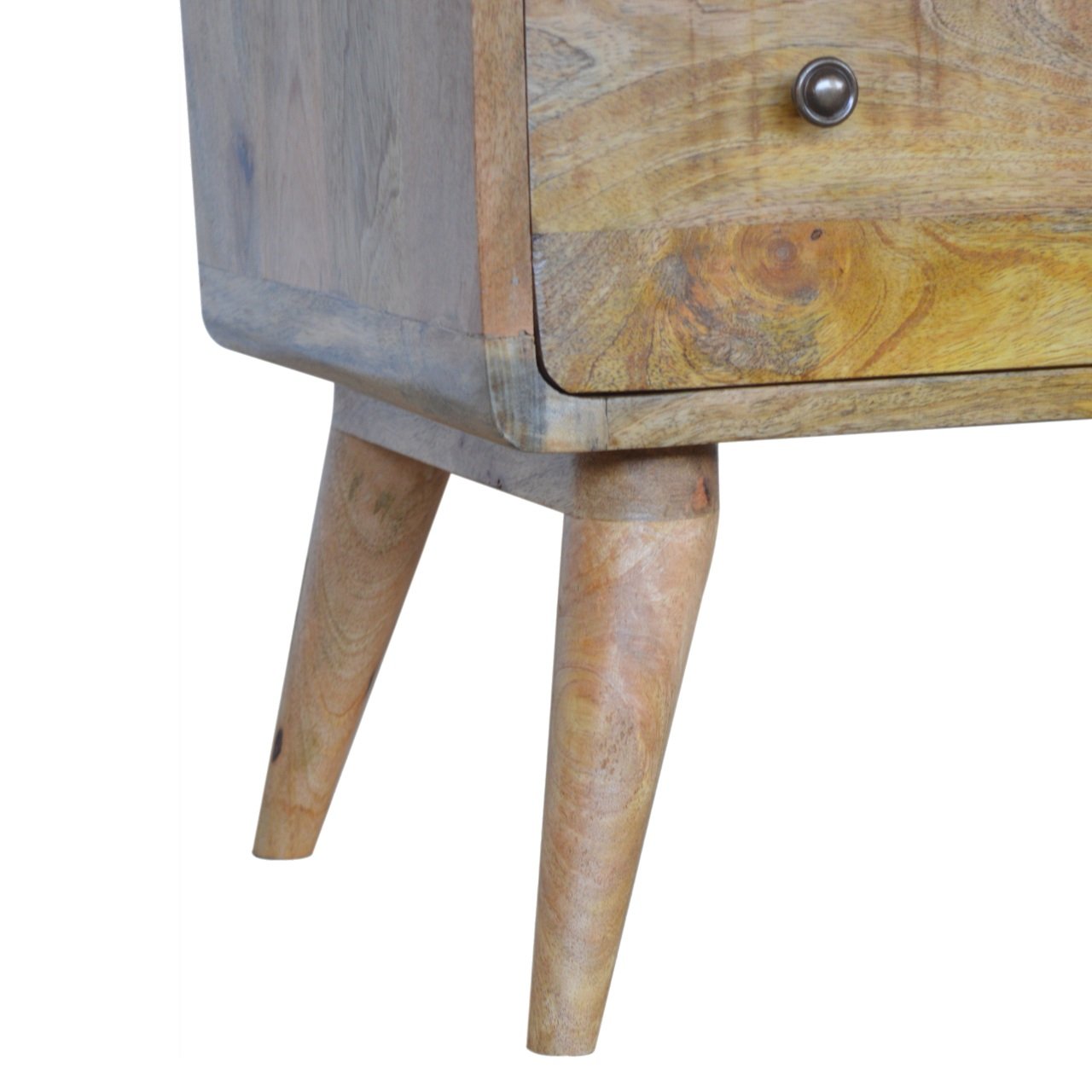 Curved Oak-ish Chest Of Drawers