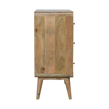 Curved Oak-ish Chest Of Drawers