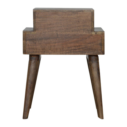 Walnut and White Painted Bedside Table