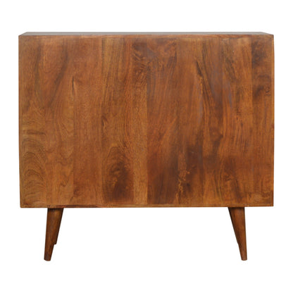 Tile Carved Chestnut Chest Of Drawers