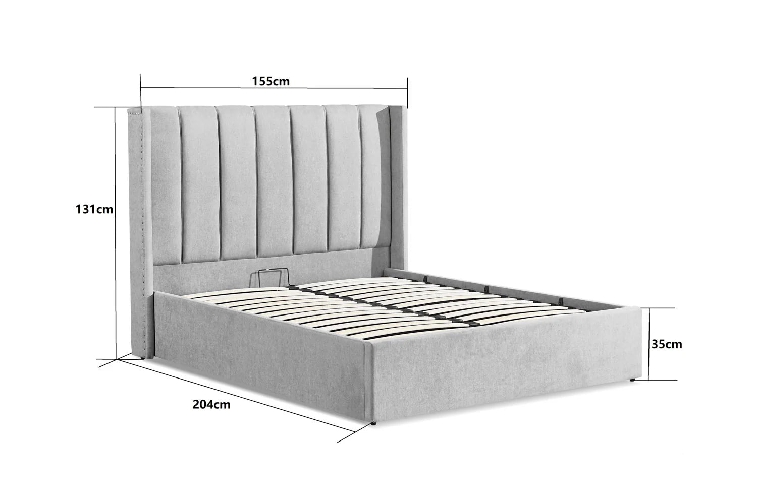 Amber Double Bed Frame With Storage - Grey - Luxe Home Comforts