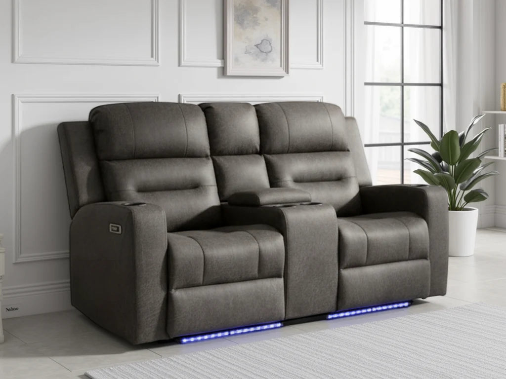 C-Love Tech Electric Recliner Brown 2 Seater Sofa