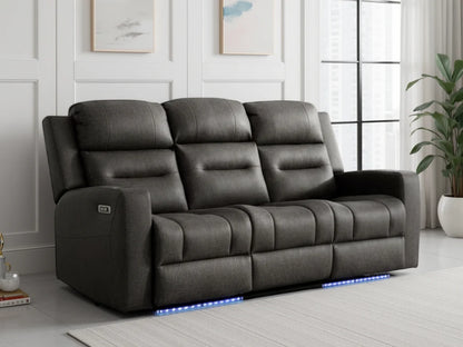 C-Love Tech Electric Recliner Brown 3 Seater Sofa