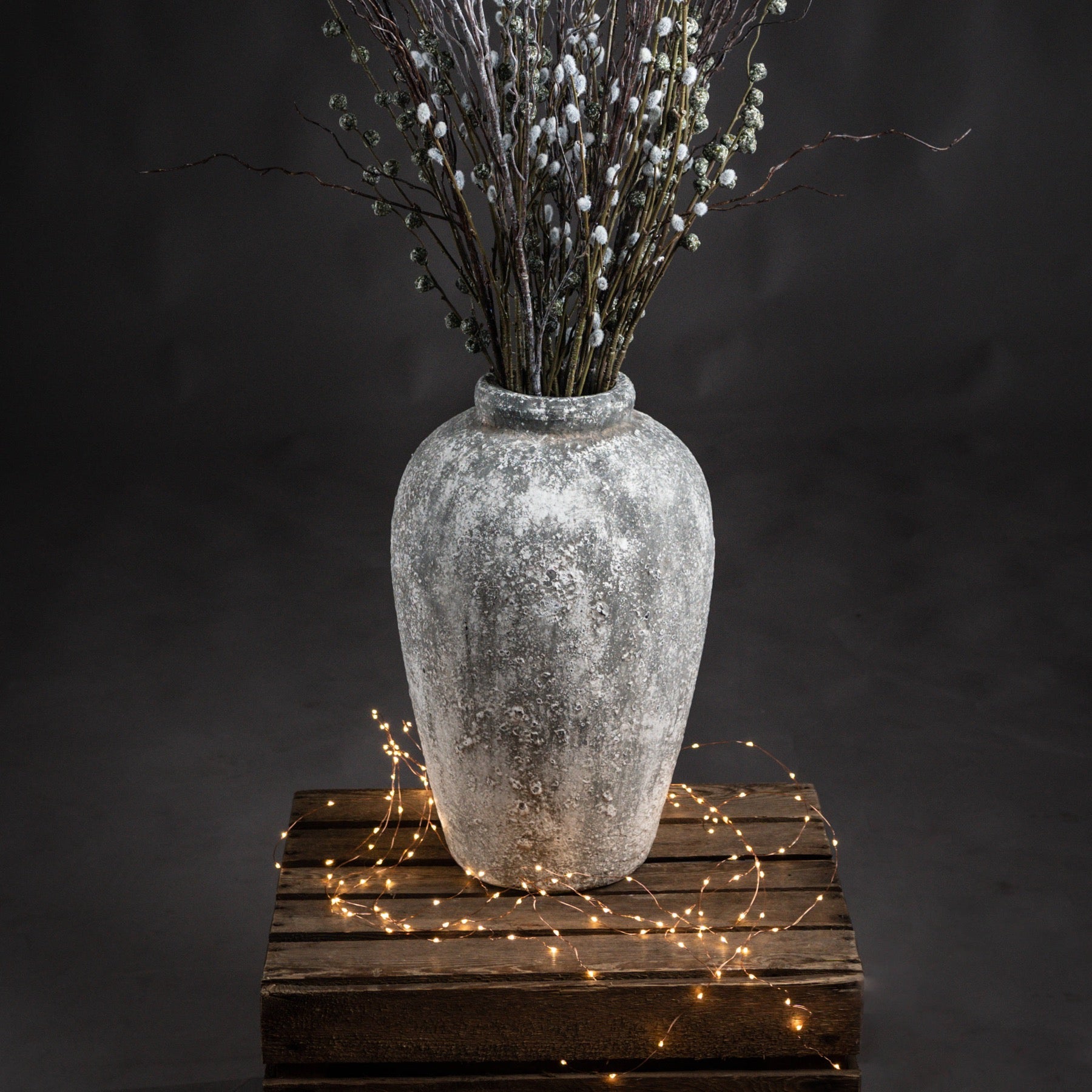 Aged Stone Tall Ceramic Vase - Luxe Home Comforts