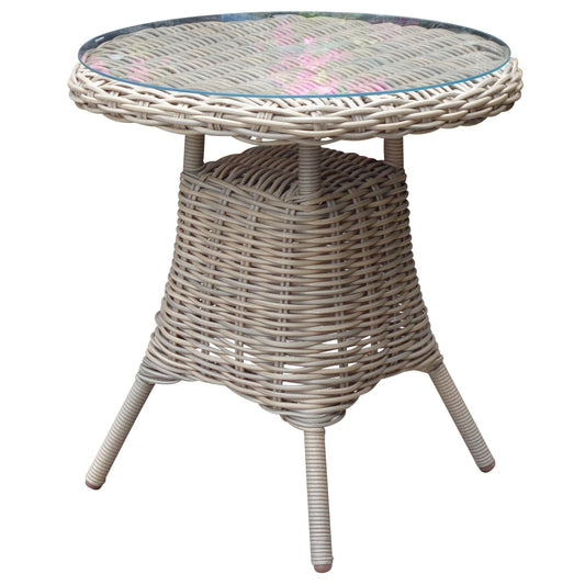 Amalfi Collection Outdoor Bistro Table With Glass Top - Luxe Home Comforts