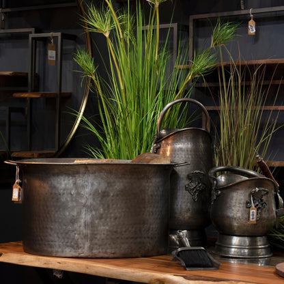 Antique Pewter Coal Bucket - Luxe Home Comforts