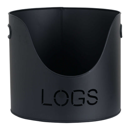 Black Finish Logs And Kindling Buckets & Matchstick Holder - Luxe Home Comforts