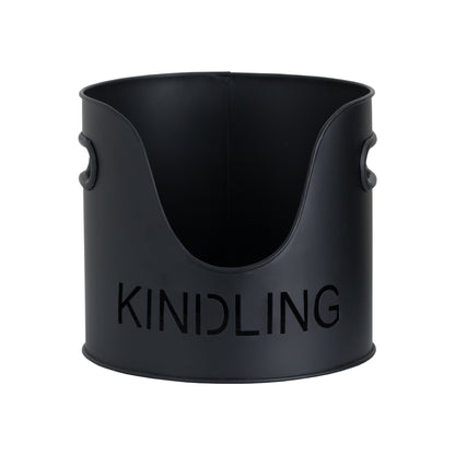 Black Finish Logs And Kindling Buckets & Matchstick Holder - Luxe Home Comforts