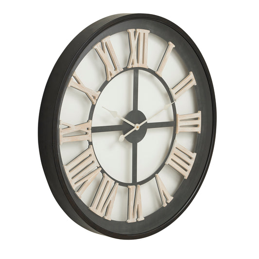 Black Framed Skeleton Clock With White Roman Numerals - Luxe Home Comforts