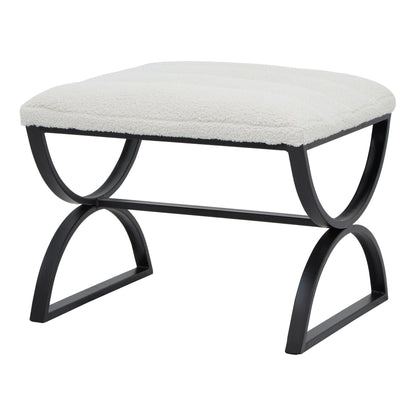 Boucle Ribbed Footstool - Luxe Home Comforts