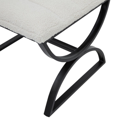 Boucle Ribbed Footstool - Luxe Home Comforts