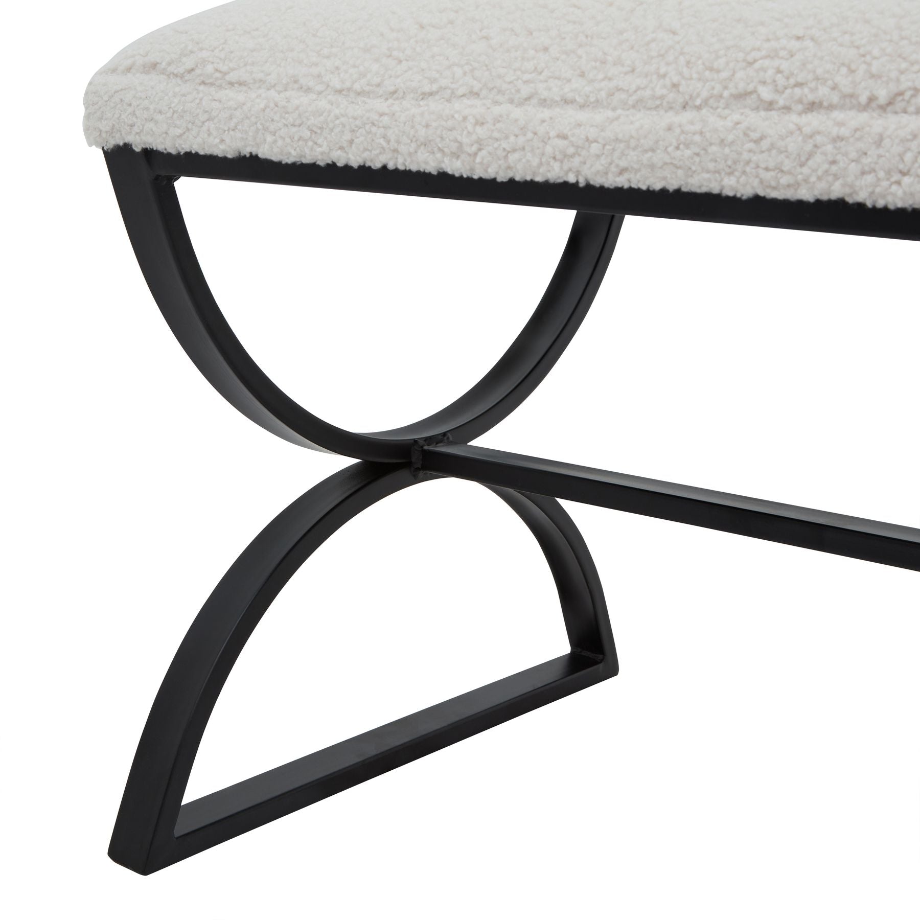 Boucle Ribbed Footstool - Luxe Home Comforts