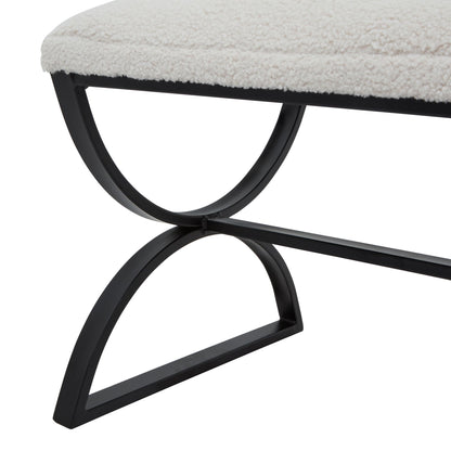 Boucle Ribbed Footstool - Luxe Home Comforts