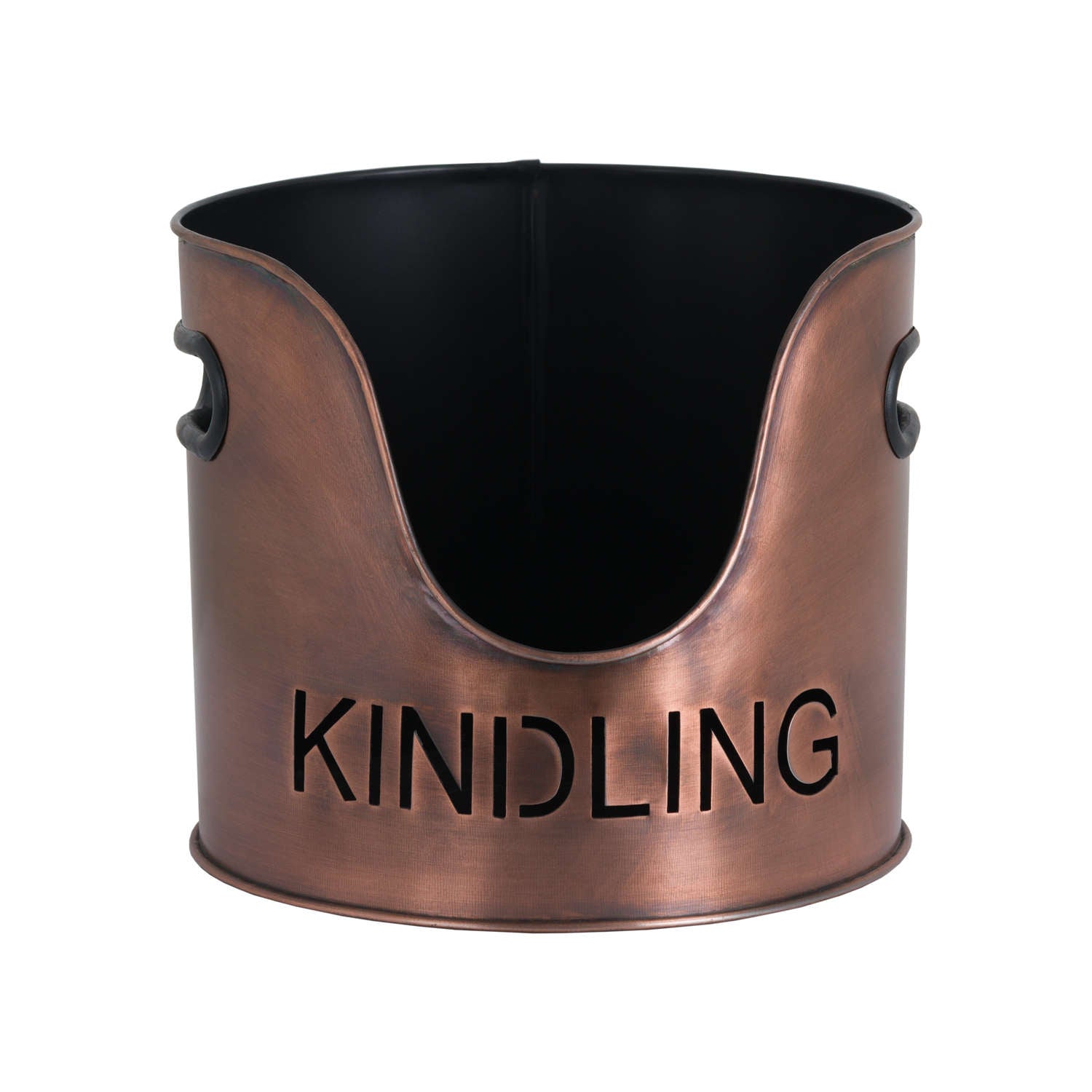 Copper Finish Logs And Kindling Buckets & Matchstick Holder - Luxe Home Comforts