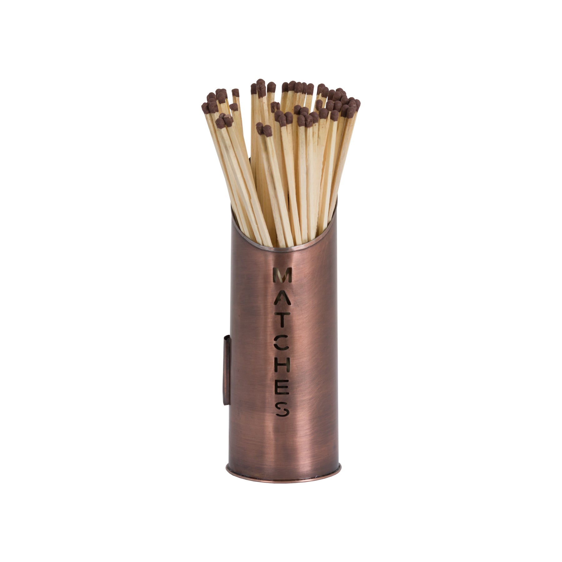Copper Finish Logs And Kindling Buckets & Matchstick Holder - Luxe Home Comforts