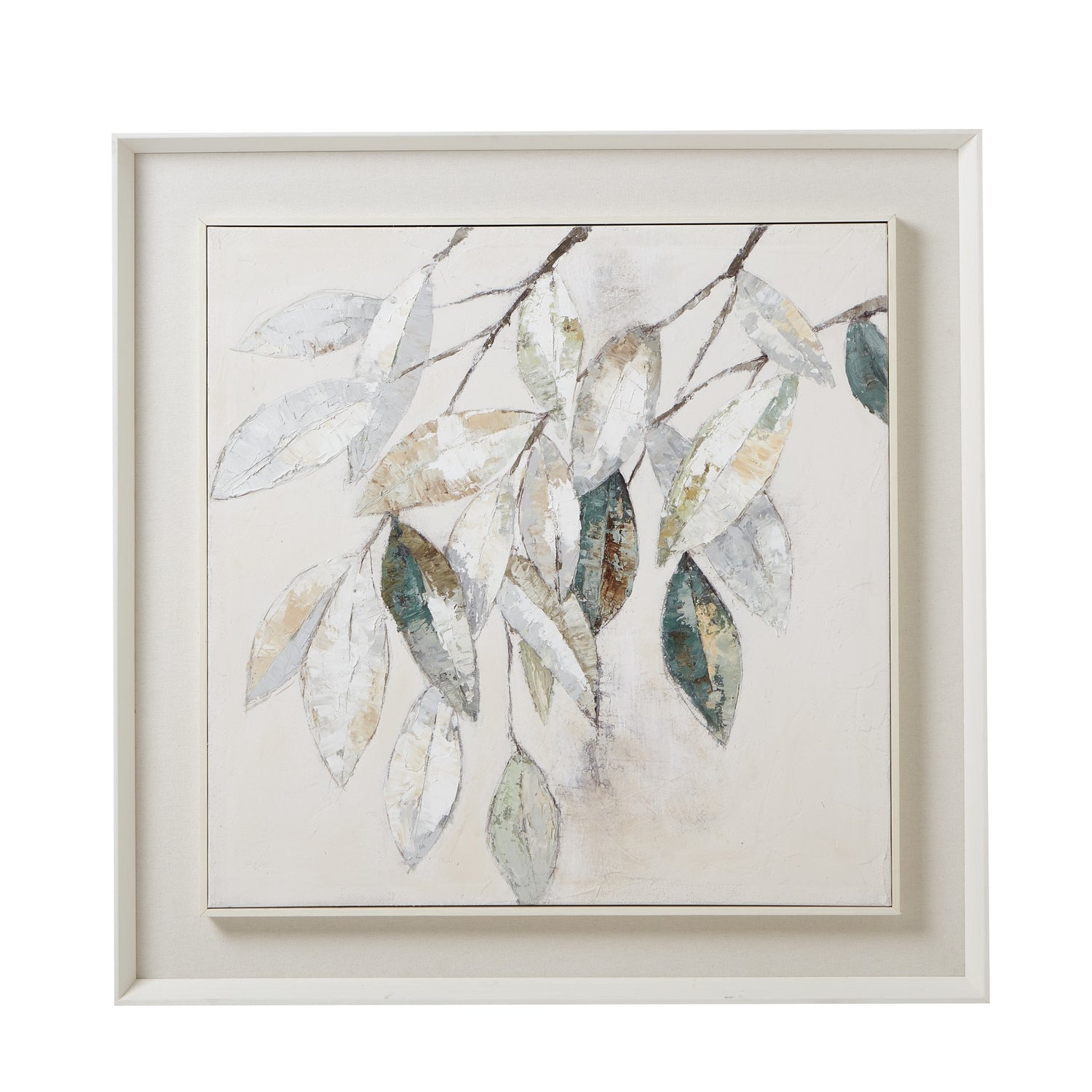 Dolce Mottle Leaf Framed Painting On Canvas - Luxe Home Comforts
