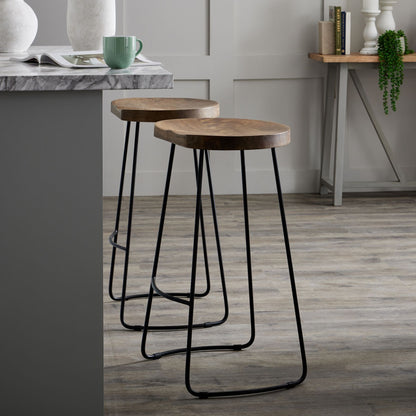 Franklin Hardwood Shaped Bar Stool - Luxe Home Comforts