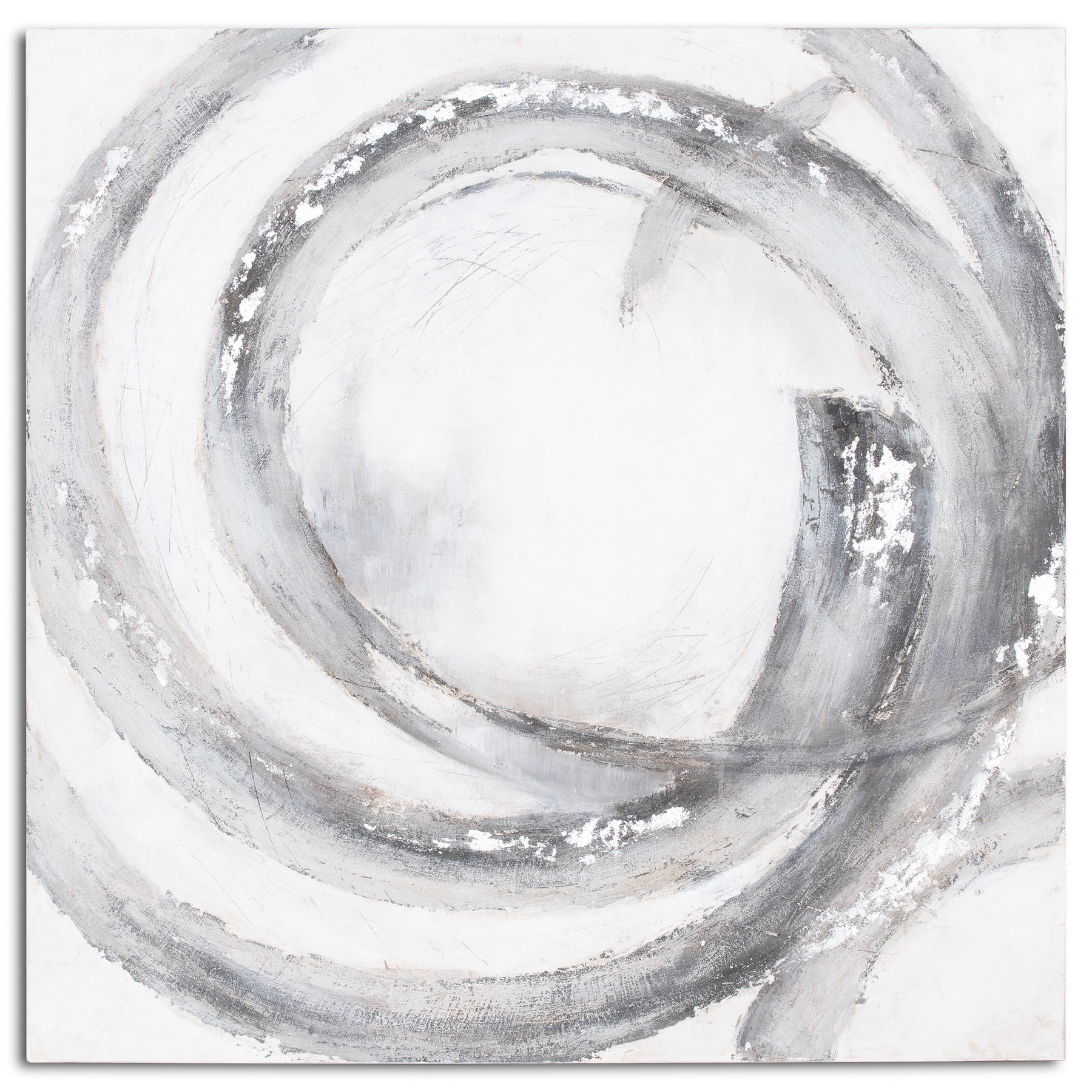 Galaxy Silver And Grey Hand Painted Canvas - Luxe Home Comforts