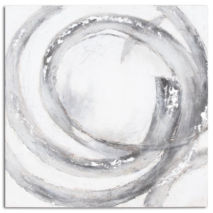 Galaxy Silver And Grey Hand Painted Canvas - Luxe Home Comforts