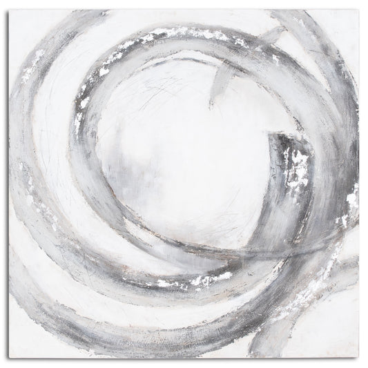Galaxy Silver And Grey Hand Painted Canvas - Luxe Home Comforts