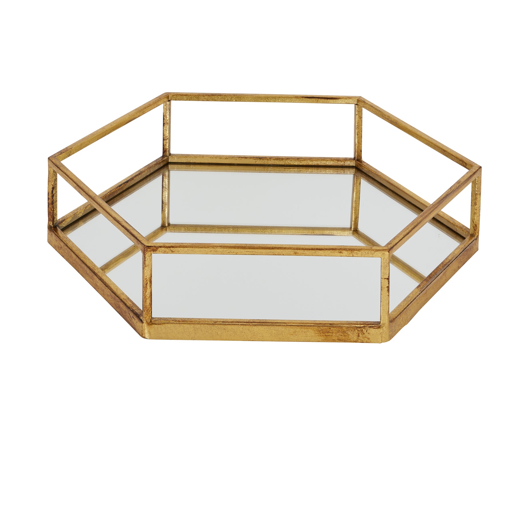 Gold Hexagon Set Of Two Trays - Luxe Home Comforts