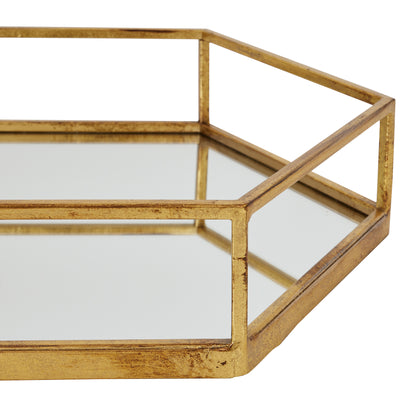Gold Hexagon Set Of Two Trays - Luxe Home Comforts