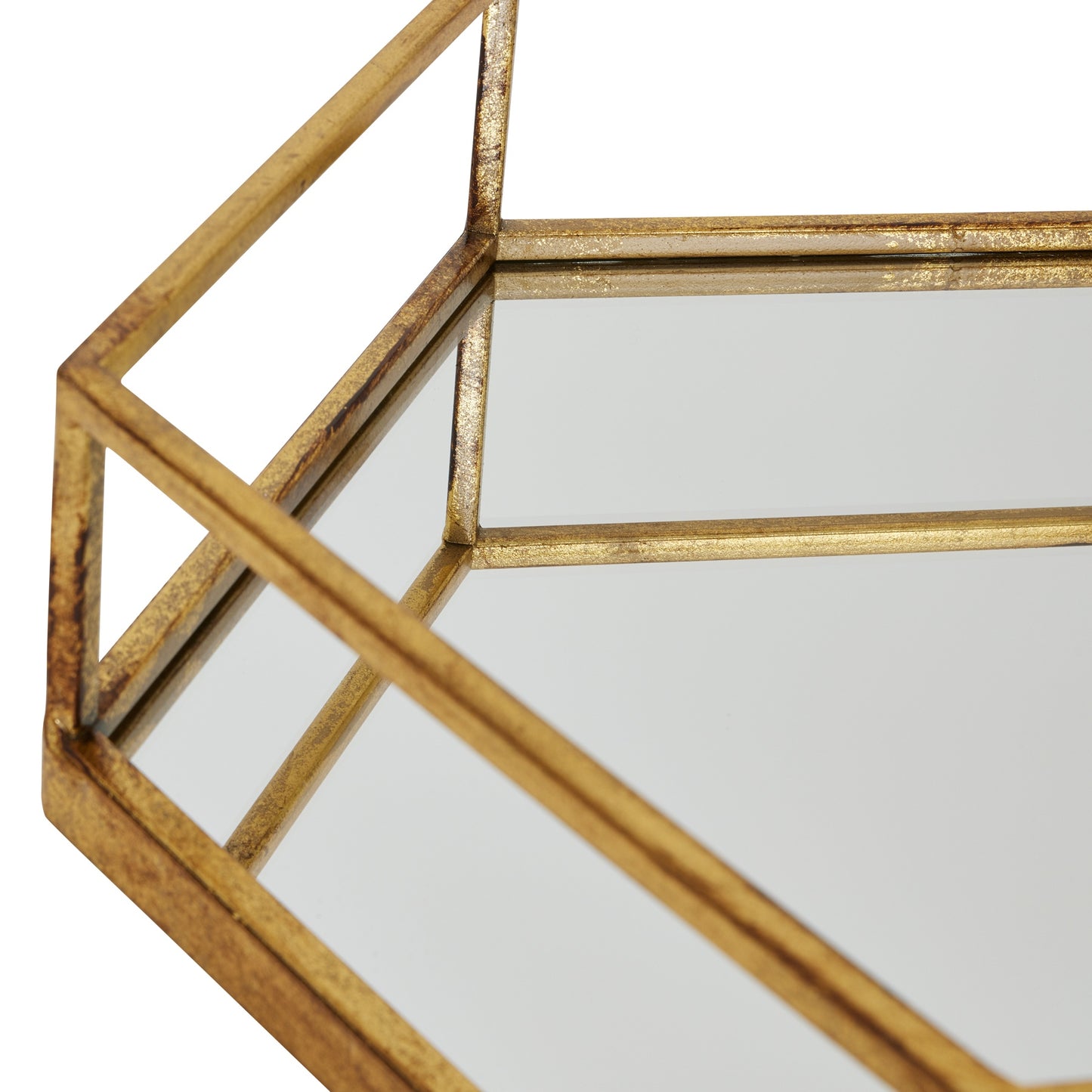 Gold Hexagon Set Of Two Trays - Luxe Home Comforts