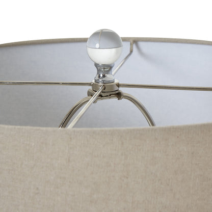Grey Shadows Table Lamp With Linen Shade - Luxe Home Comforts