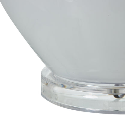 Grey Shadows Table Lamp With Linen Shade - Luxe Home Comforts