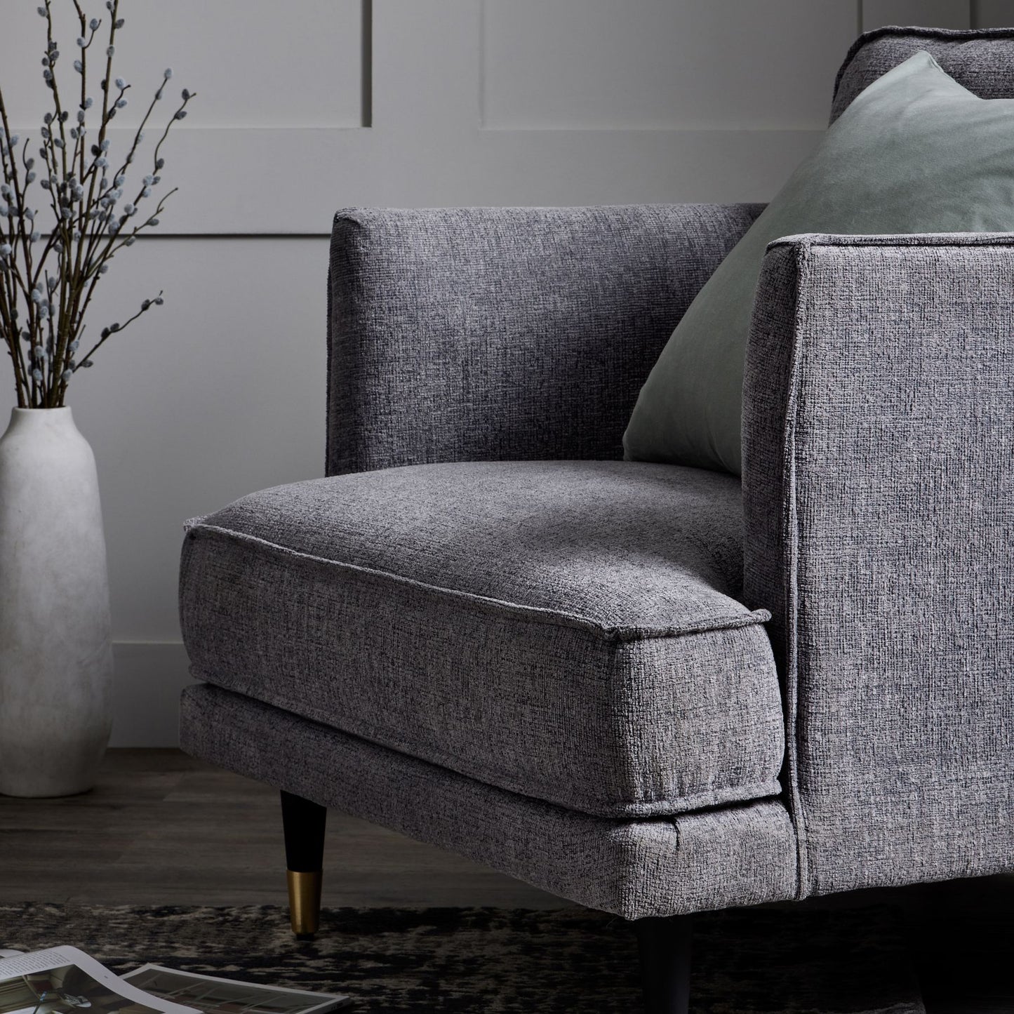Hampton Grey Large Arm Chair - Luxe Home Comforts