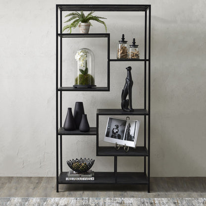 Large Black Multi Shelf Unit - Luxe Home Comforts
