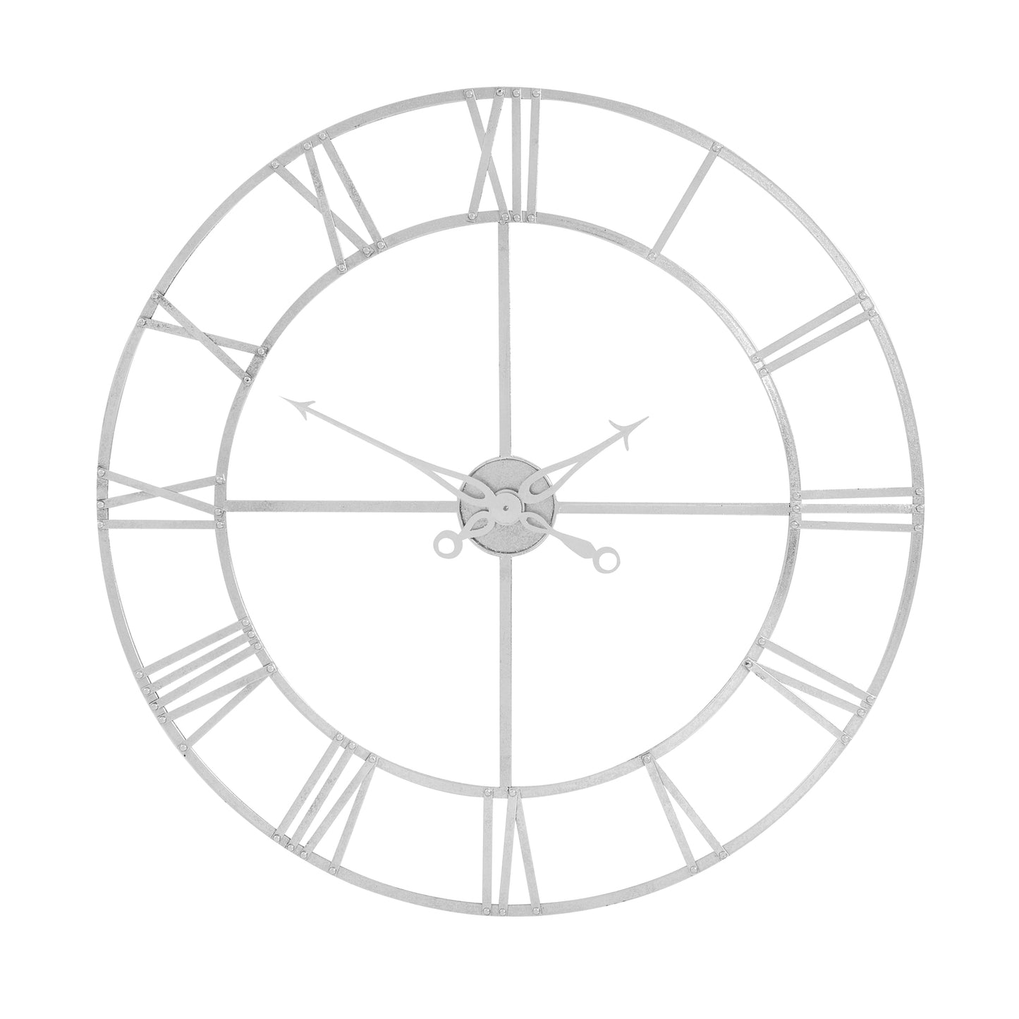 Large Silver Foil Skeleton Wall Clock - Luxe Home Comforts