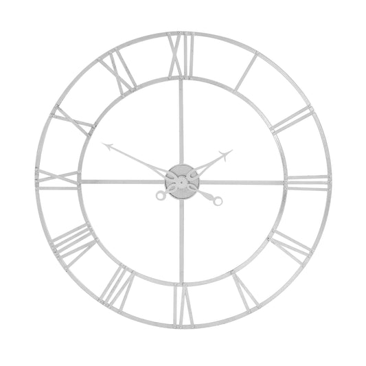 Large Silver Foil Skeleton Wall Clock - Luxe Home Comforts