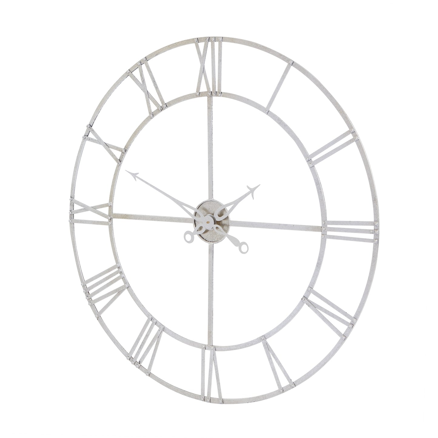 Large Silver Foil Skeleton Wall Clock - Luxe Home Comforts