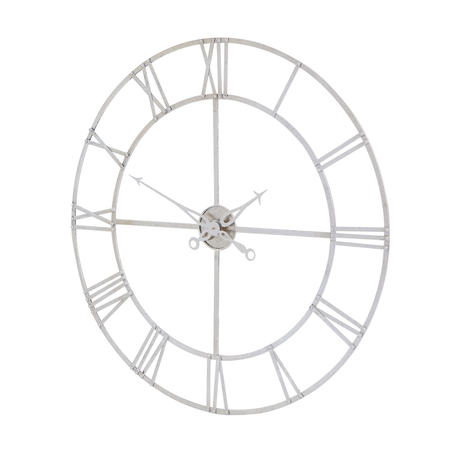 Large Silver Foil Skeleton Wall Clock - Luxe Home Comforts
