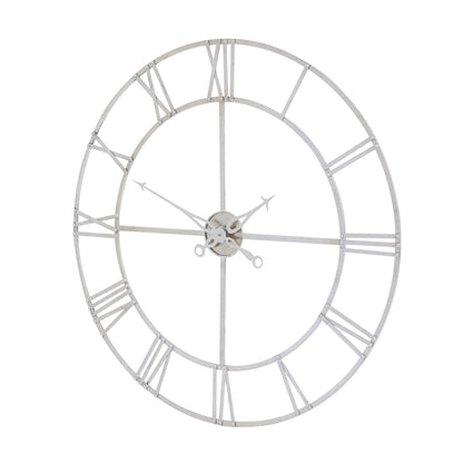 Large Silver Foil Skeleton Wall Clock - Luxe Home Comforts